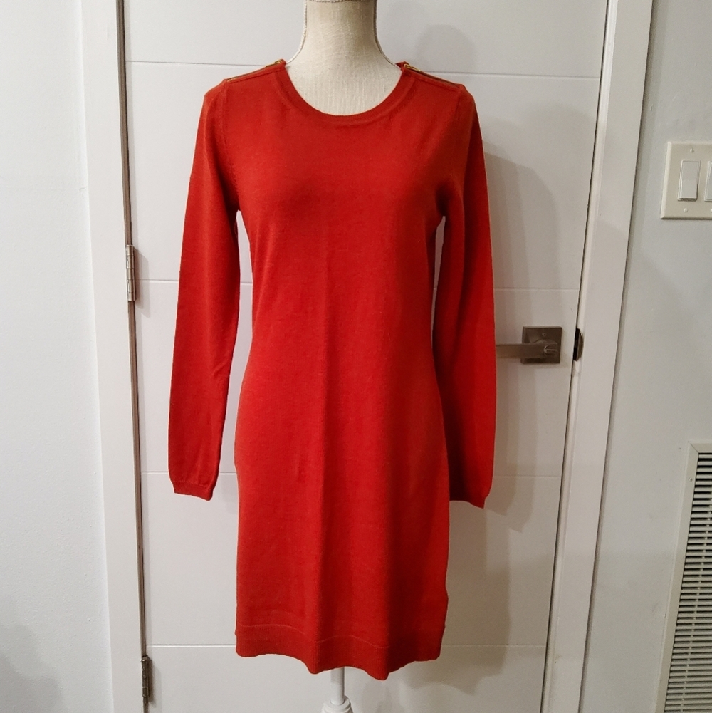 Massimo Dutti Brick Red Wool-Cashmere Knit